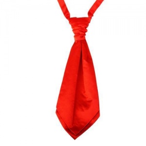 Boys Poppy Red Adjustable Scrunchie Wedding Cravat